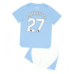Maillot de foot Manchester City Matheus Nunes #27 Domicile enfant 2023-24 Manches Courte (+ pantalon court)